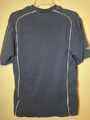 Umbro England Soccer Jersey Mens M Blue Short Sleeve V Neck