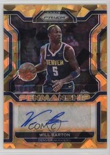 2021-22 Panini Prizm Penmanship Orange Ice Prizm Will Barton #PM-WBT Auto qc0