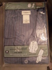 Vintage Knightsbridge Broadcloth Pajamas 2 Piece Set Men Size 2X Long Sleeve/Leg