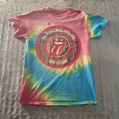 Rolling Stones T-Shirt Small Tie Dye Zip code North American Tour 2015 Rock