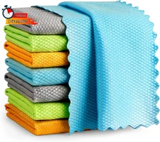 AIDEA Microfiber Glass Cleaning Cloth, 8PK, Premium Microfiber Glass and Window 
