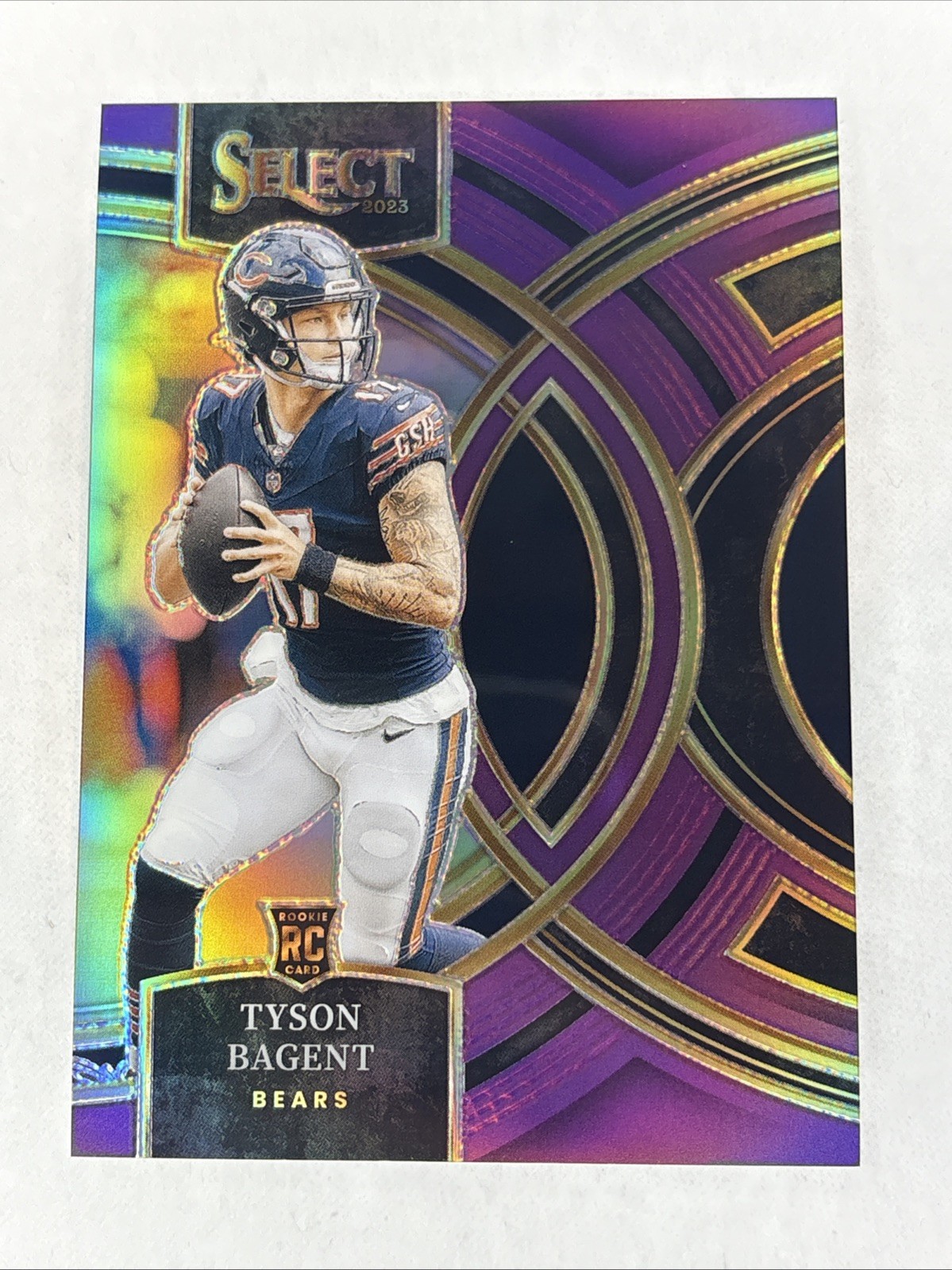 2023 Select Tyson Bagent RC Purple Prizms Rookie Premier #/75 Bears