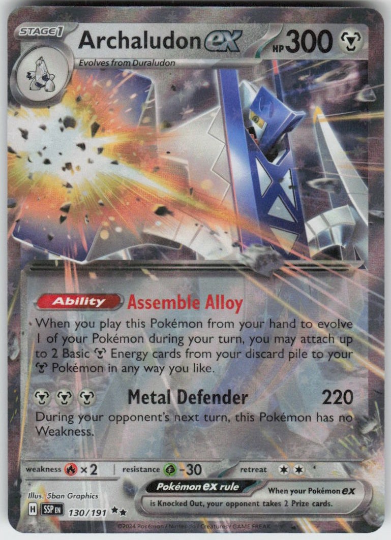 Archaludon ex 130/191 Double Rare Surging Sparks Near Mint