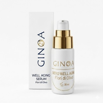 GINOA21 Well Aging Olivenblüten Serum 30ml Feuchtigkeitsspendendes Gesichtsserum Pflegend mit