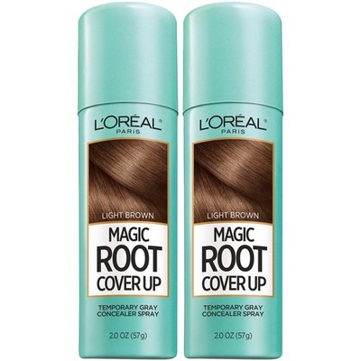 Temporary Gray Hair Concealer Spray - Light Brown Root Cover Up (2 Pack)