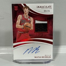 Matas Buzelis 2024-25 Panini Immaculate Ruby Patch Auto Rpa /25 Color Match Rc