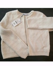 Zara Cream Knit Cardigan Size LargeNEW With Tags