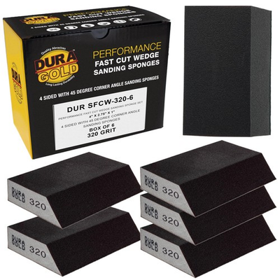 #ad #ad 320 Grit 4 Sided Hand Sanding Block Sponges with Angled Edge of 6 Performa... $18.87
