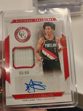 anfernee simons auto Autograph Patch National Treasures Game Gear Chicago bulls