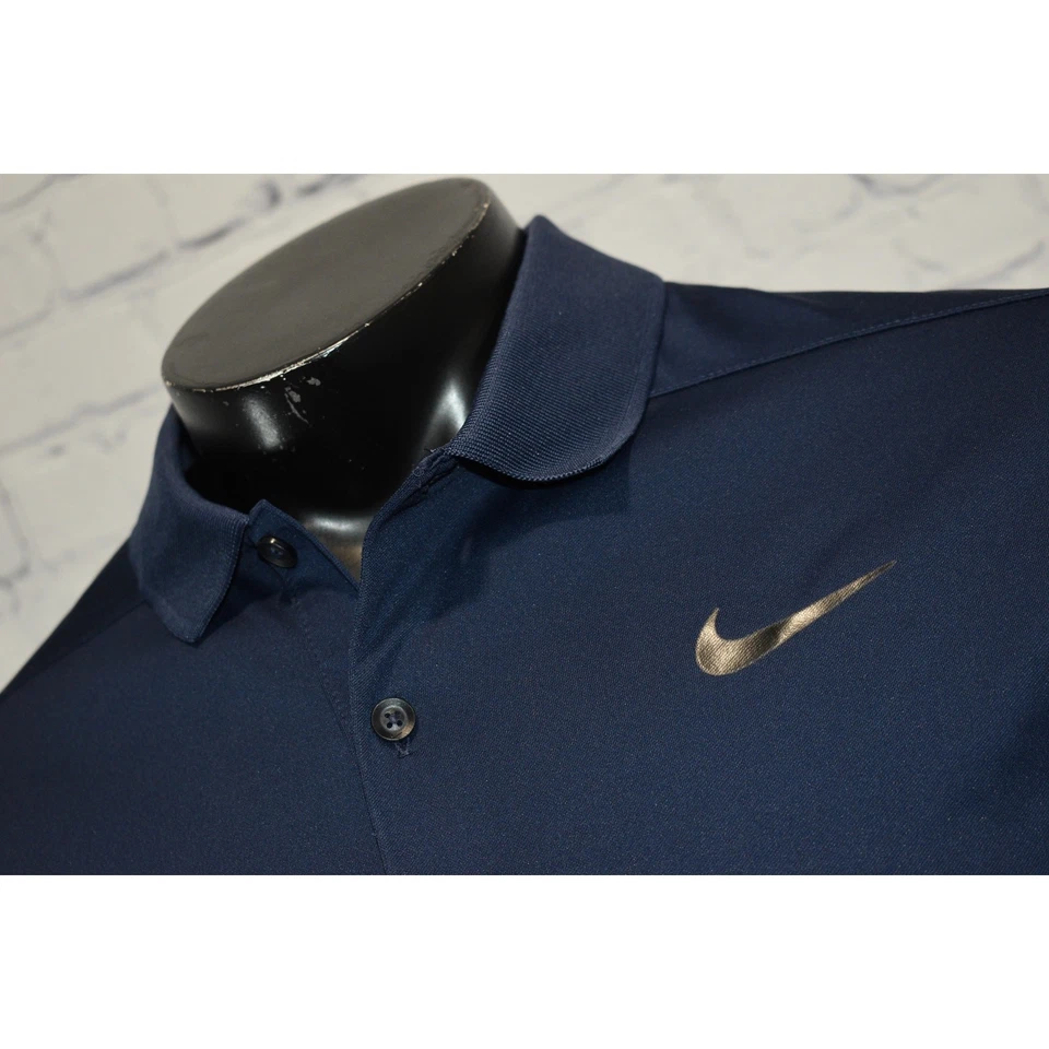 Рубашка Nike Golf Polo мужская размер большой синяя функциональная Dri-Fit полиэстер - Изображение 4 из 4