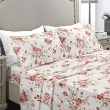 Twin Sheets Set Luxury 1800TC Double Brushed Microfiber Floral 3 PCS Fade Res