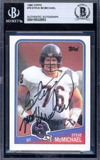 Steve McMichael Beckett BAS Signed 1988 Topps Autograph