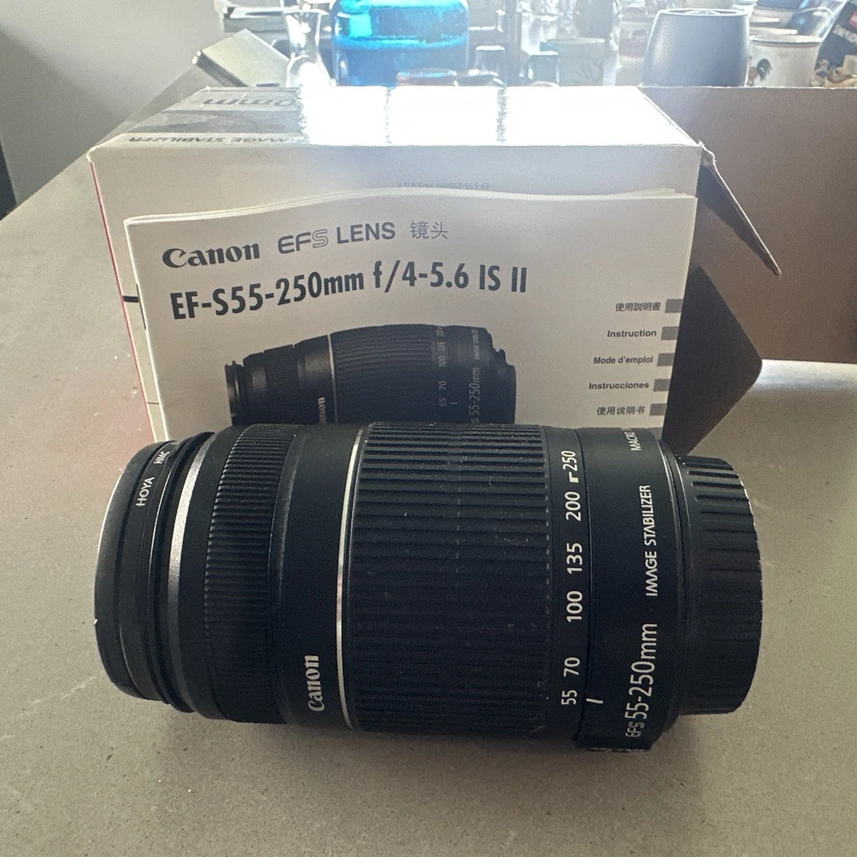 Canon EF-S 55-250mm f/4-5.6 IS II with Original Box Excellent - Image 2 of 4
