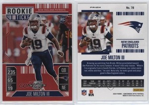 2024 Panini Contenders Optic Ticket Red Prizm /199 Joe Milton III #78 Rookie RC