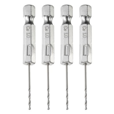4X M35 High Speed Steel Cobalt Twist Drill Bit 1mm Dia 1/4'' Hex Shank