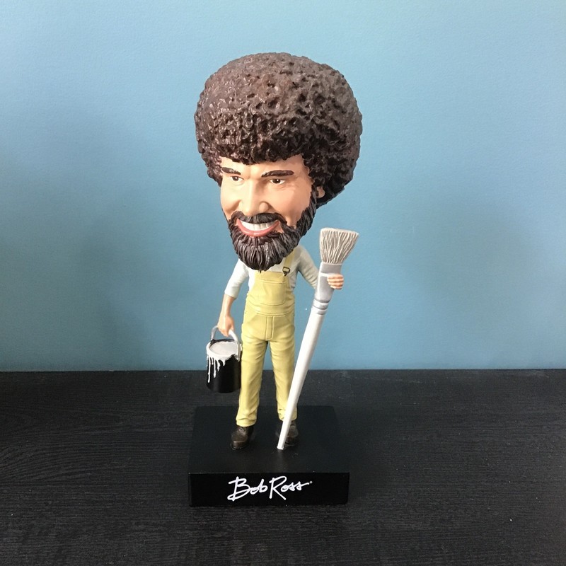 Bob Ross Limited Edition Bobblehead Painting Art Paintbrush and Paint Can GUC