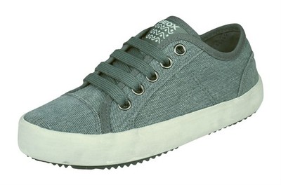 Jungen Geox Alonisso Canvas Turnschuhe grau Kinderschuhe bequem & robust