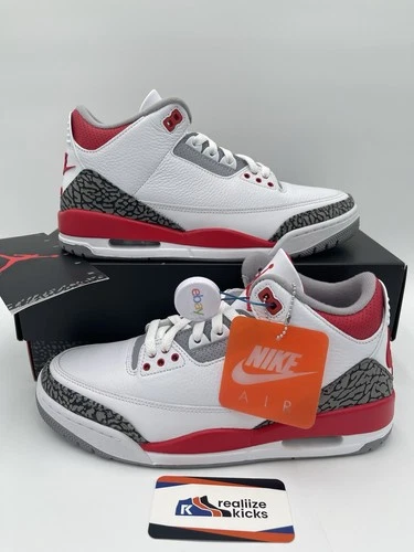 Mens Size 9.5 - Nike Air Jordan 3 Retro White Fire Red 2022 (DN3707-160) NEW!
