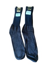 NOS 2 Pair Vintage Mens Acrylic Nylon Dress Socks Crew Mens Size 10-13 Navy