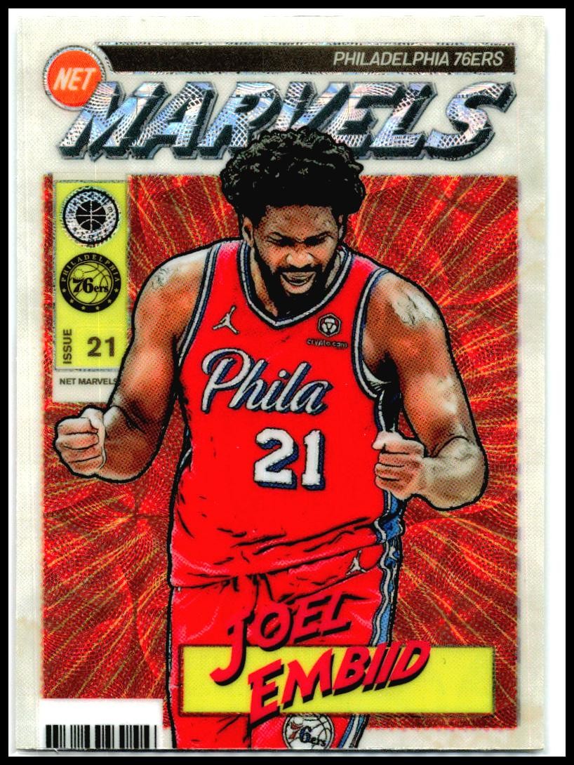 2023-24 NBA Hoops Premium Stock Net Marvels SSP Scope ##3 Joel Embiid 76ers