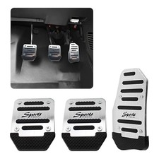 3 PCS Car Non-Slip Aluminum Alloy Pedal Pads, Manual/Automatic Gearbox Gas