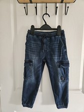 Next Boys Dark Blue Cargo Style Jeans Age 5 Years Excellent Condition