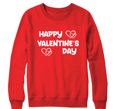 AF Merch Valentines Day Sweatshirt Cute Twin Herz Aufdruck Pullover Unisex