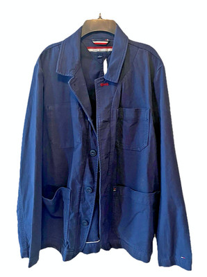 Tommy Hilfiger Navy Flecked Chore Jacket Coat Mens Medium