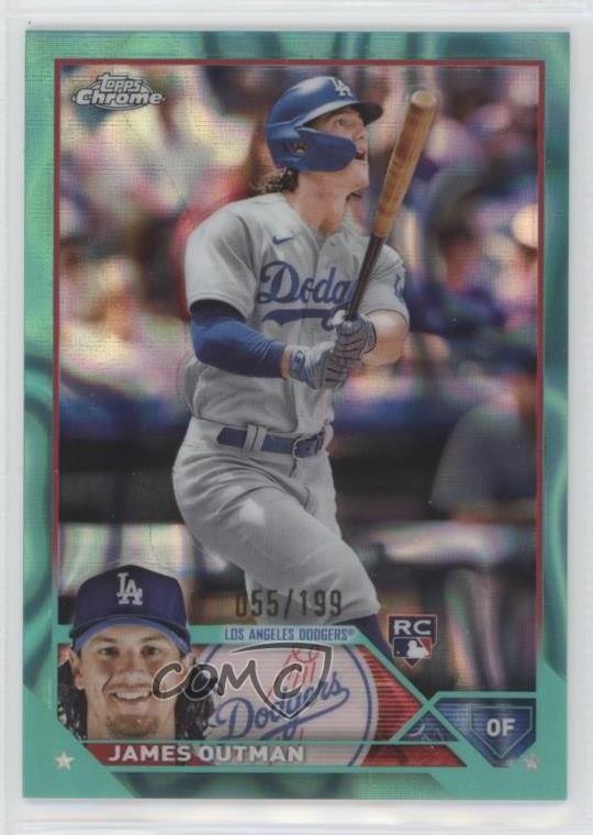 2023 Topps Chrome Aqua Lava Refractor 55/199 James Outman #81 03ox