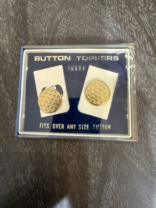 Vintage Swank Button Toppers IOB Gold Tone 
