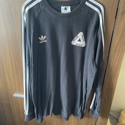 PALACE X ADIDAS LONG SLEEVE T-SHIRT BLACK SIZE LARGE SS15 UK