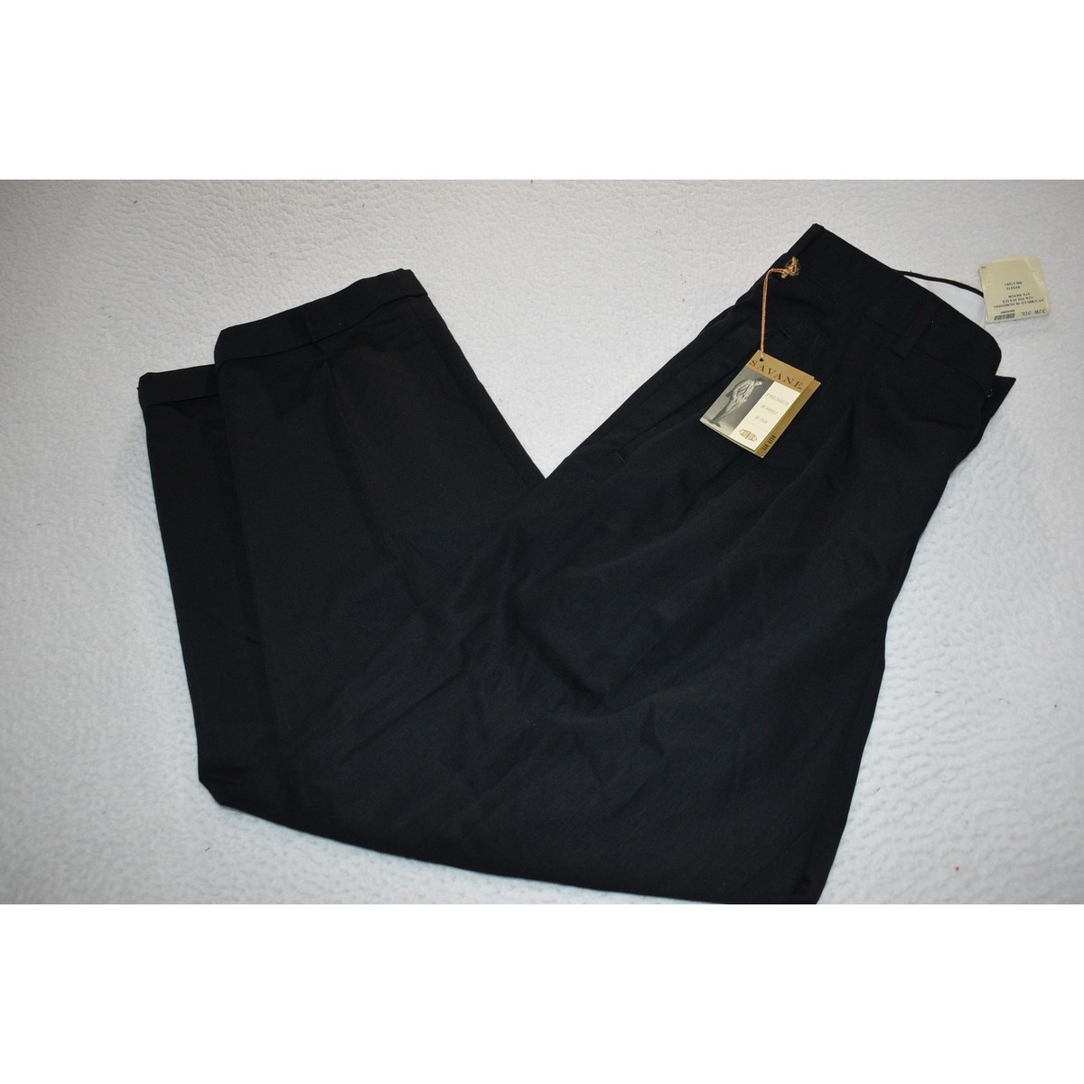 Savane Dress Pants Mens Size 32 x 30 Teflon Khakis Chinos Pleated Blue NEW