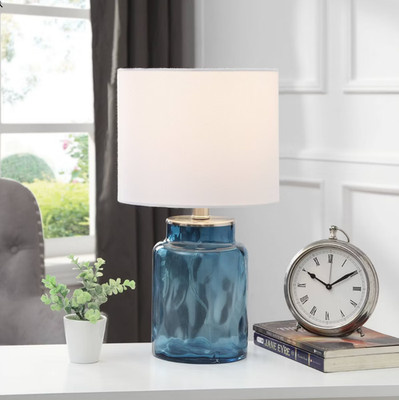 StyleCraft Table Lamp Blue Small Bedside Modern & Contemporary Accent Lighting
