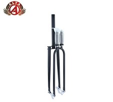 26" Dual Spring Disc Option Fork 1-1/8" Threadless Bicycle Cruiser Fork BLACK.