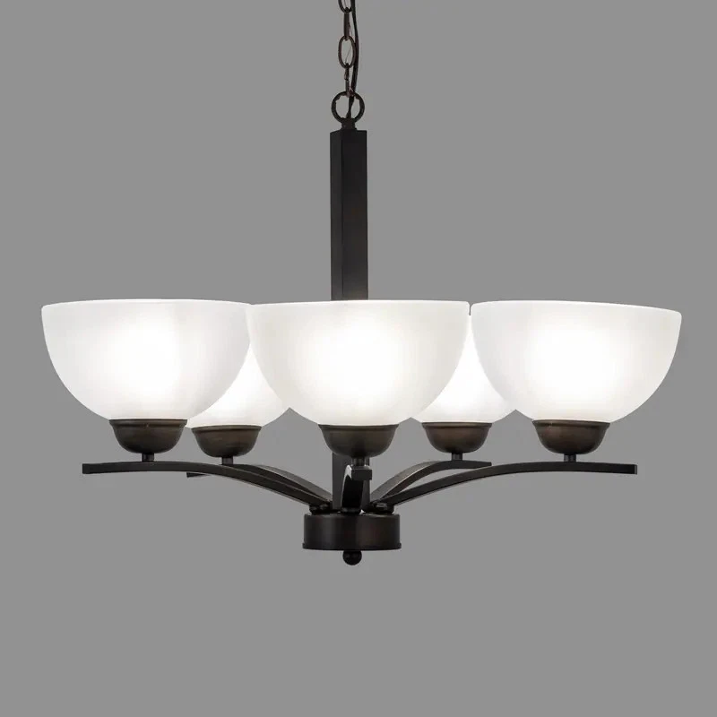 Lámpara de araña café 5 luces Yosemite Home Decor Alta Peak Collection Foto 4 de 4