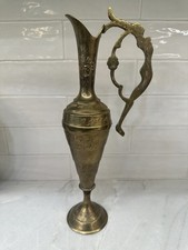 Vintage Brass Figural Vase Woman Handle Art Nouveau Hollywood Regency 12&rdquo;