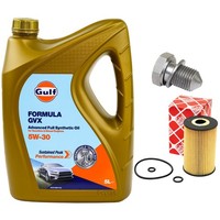 MotoröL Filter Set 5W-30 5 Liter + ÖLablassschraube FüR Audi Seat Skoda VW Polo