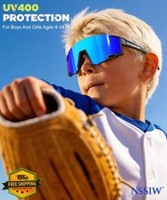 NSSIW Kids Sunglasses 3 Pack Boys Girls UV400 Baseball Sport Youth