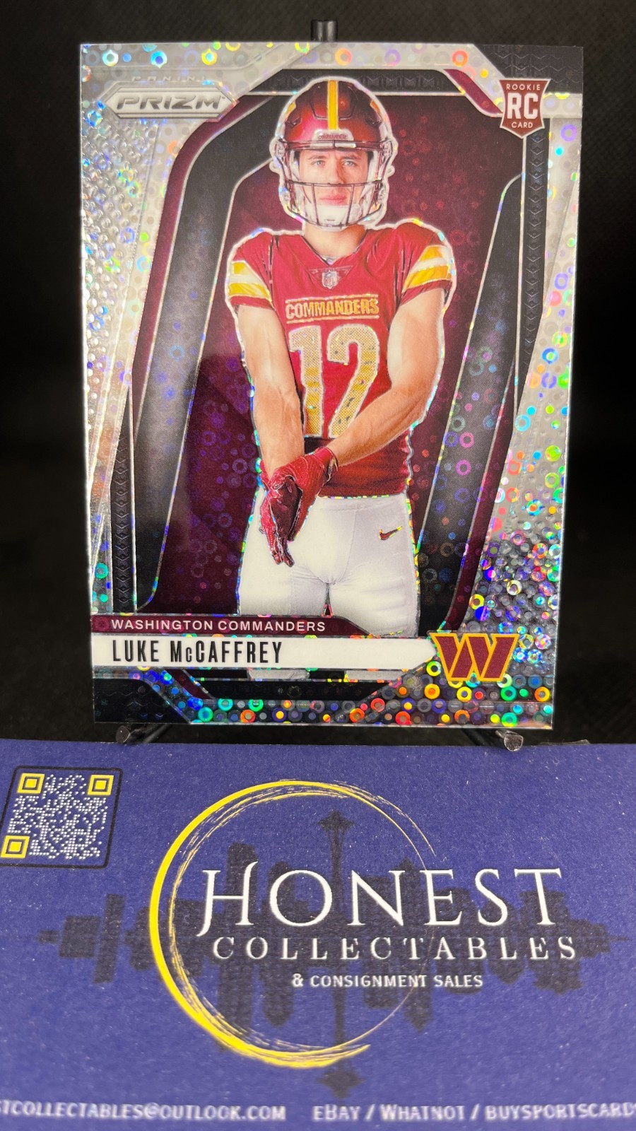 Luke McCaffrey (RC) - 2024 Panini Prizm Disco No-Huddle Prizm Variation #26