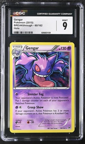 CGC 9 MINT Gengar 2015 BREAKthrough 60/162 Holo Pokemon Card