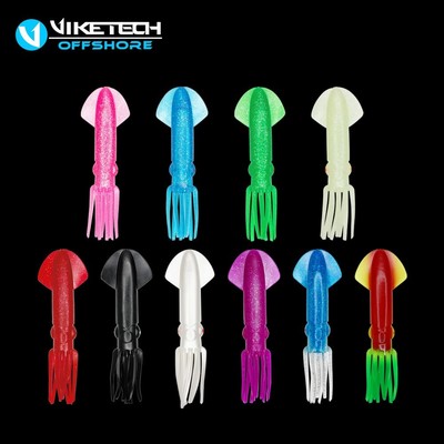 3 Pcs Saltwater Octopus Skirt UV Squid Lure Soft Body Glow Fishing Lures Bait