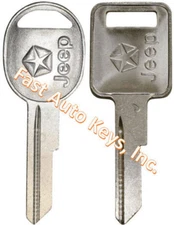 NEW JEEP FACTORY ORIGINAL DOOR & IGNITION KEY BLANK SET W/ LOGO - 2 KEYS SET