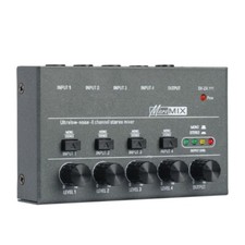 Ultra LowNoise 4Channel Line Mixer DX400 Stereo Mixer DJ Mixer Small Mixer