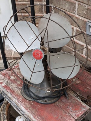 Antique VINTAGE EMERSON JUNIOR 12'' OSCILLATING FAN 2660-B TESTED & WORKS!