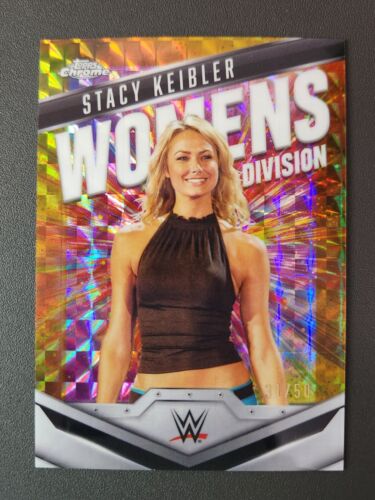 2025 Topps Chrome WWE #WD-STA WOMEN'S DIVISION STACY KEIBLER GEOMETRIC GOLD /50