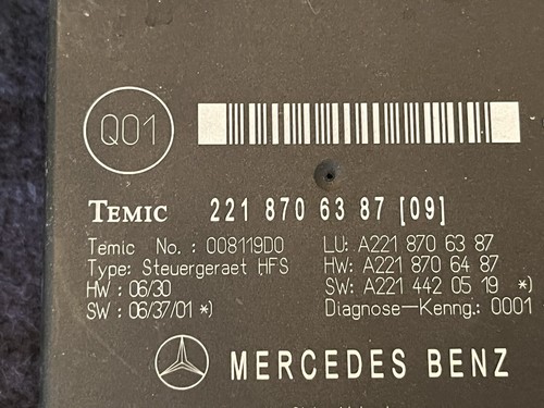 Mercedes-Benz CL550 C216 W216 Remote Trunk Release Control Module - Picture 2 of 5