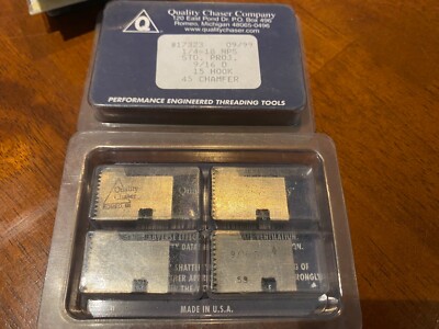 Quality Chaser (4) Die Head Thread Chaser Set 1/4-18 NPS 9/16D 15 Hook, 45 Cham.