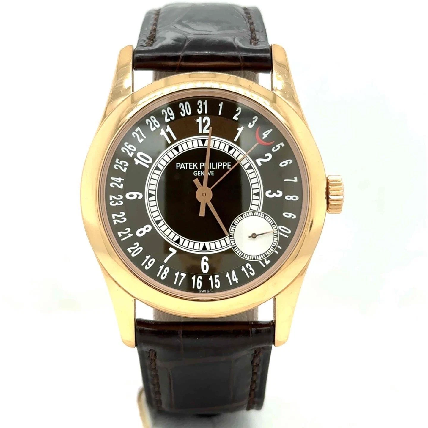 Patek Philippe — Patek Philippe Calatrava Automatic 37mm 18k Rose Gold Brown Dial Men's 6000R-001