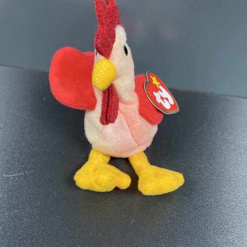 Ty Teenie Beanie Babys STRUT the Rooster 5"; Vintage 1993 mit Etikett