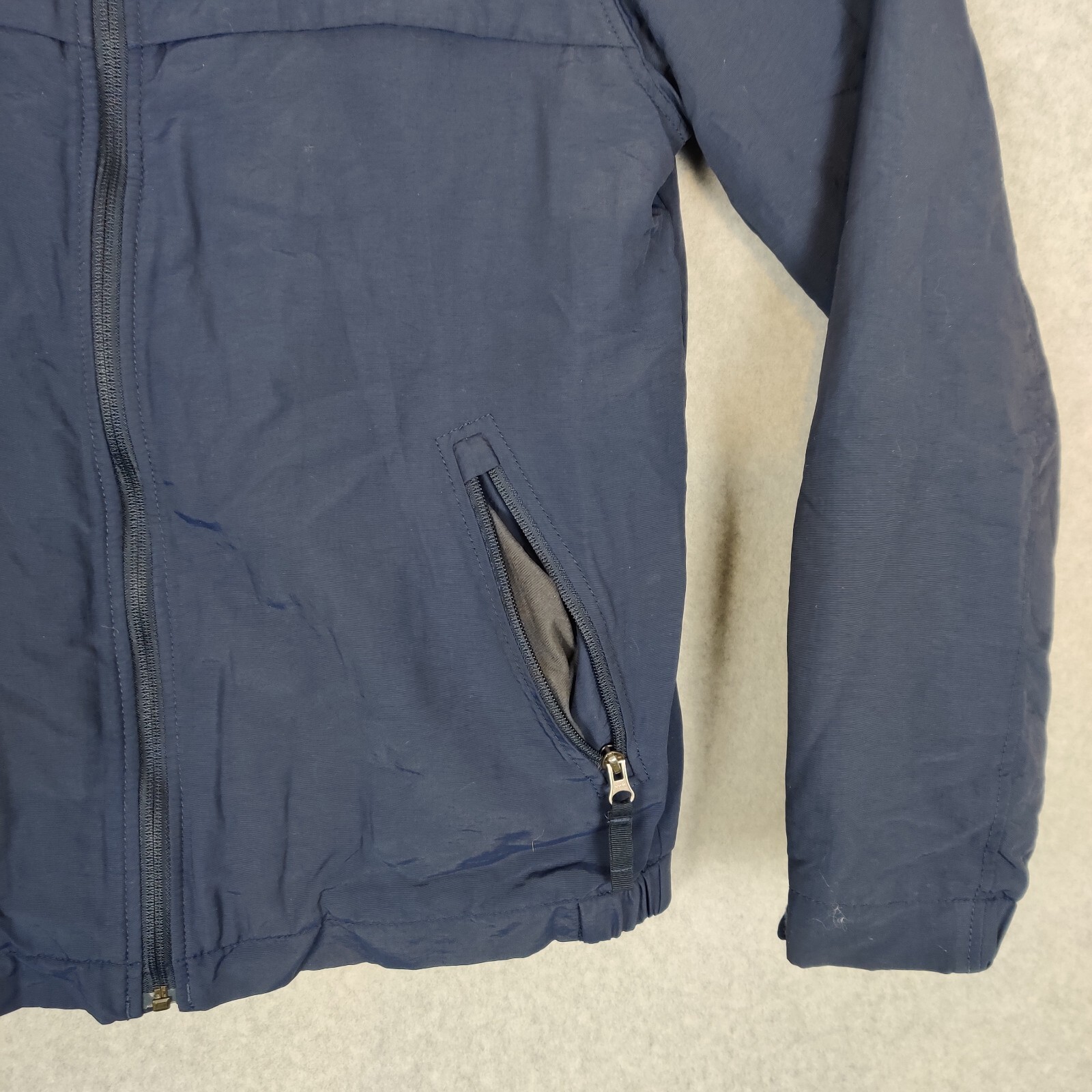 Eddie Bauer Men Jacket Small Solid Navy Blue Full… - image 5